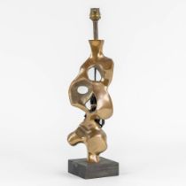 Michel JAUBERT (XX-XXI) 'Sculptural table lamp' bronze. (L:10 x W:10 x H:44 cm)