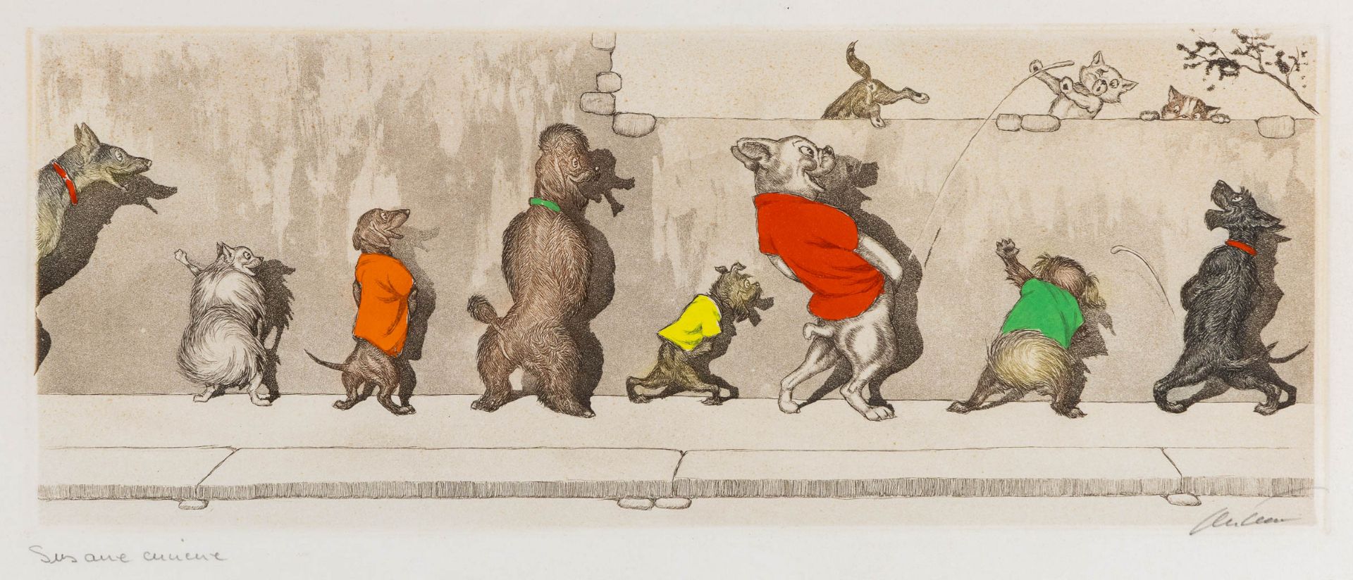 Arthur Boris KLEIN (1893-1985) 'The Dirty Dogs of Paris' a set of 6 lithographs. (W:43,5 x H:17 cm) - Image 19 of 28