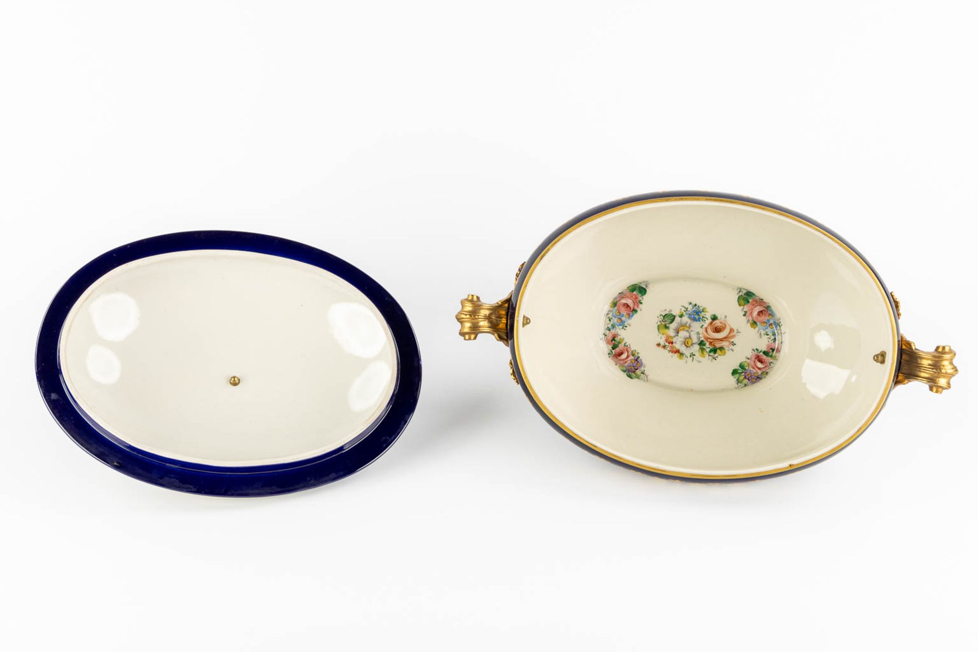 A.C.F. Sèvres, 4 items, cobalt-blue and bronze mounted porcelain. (L:29,5 x W:41 x H:26 cm) - Image 11 of 27