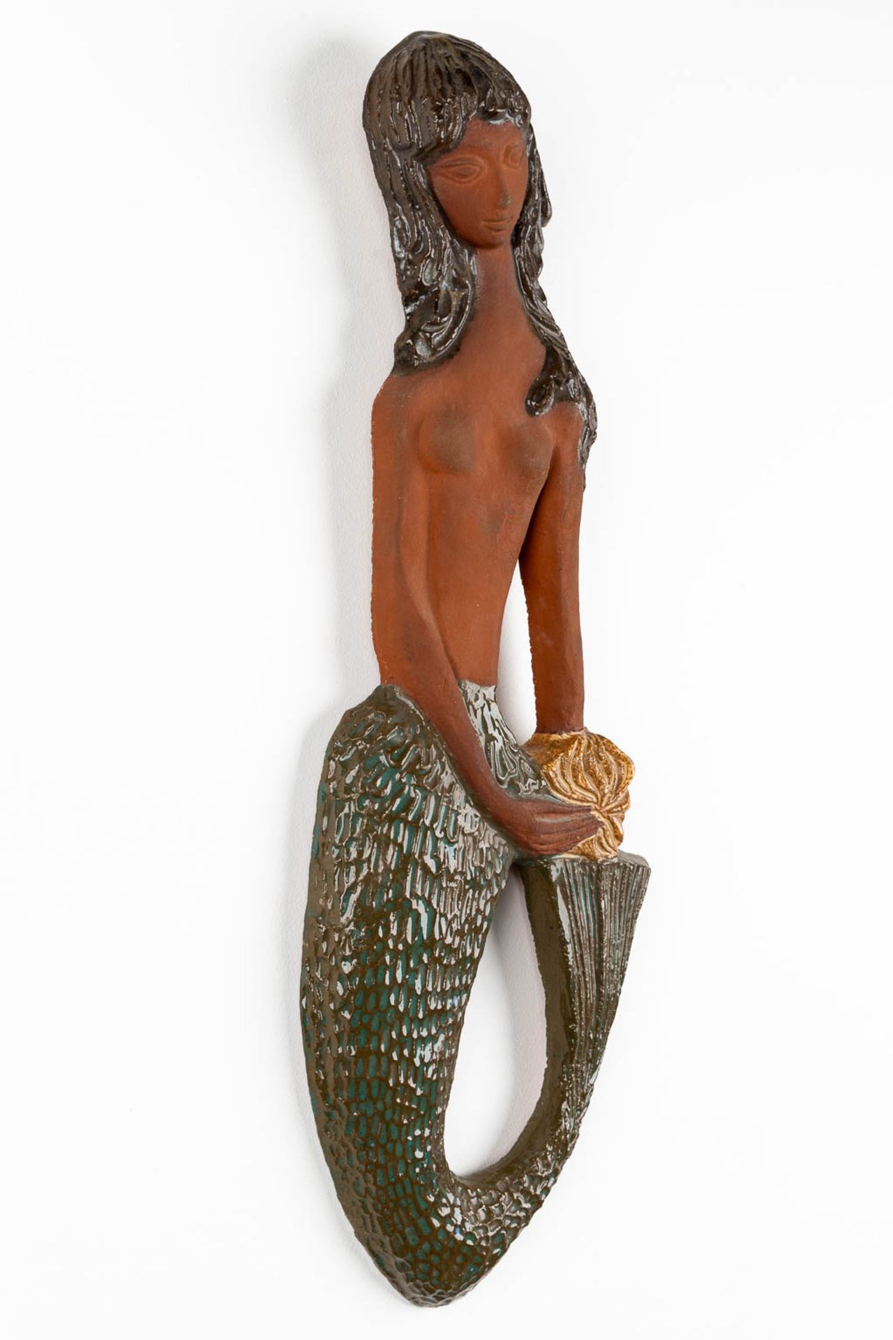 Elisabeth VANDEWEGHE (1946) 'Mermaid' glazed ceramics for Perignem. (W:24 x H:70 cm) - Image 6 of 8