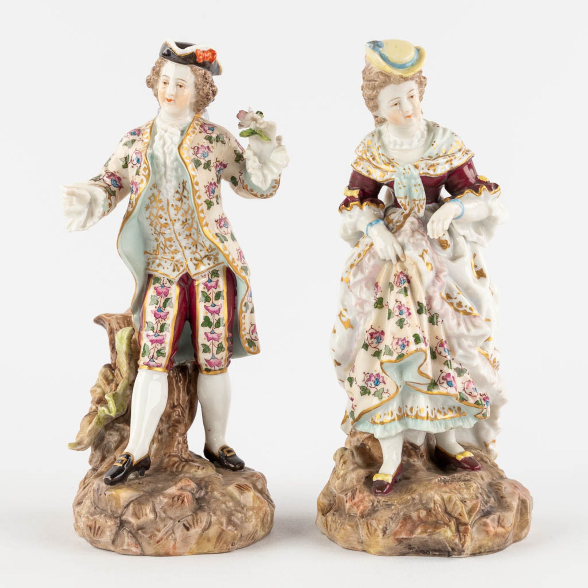 Six Polychrome porcelain figurines, Wilhemsfeld, Vienna, Haas &amp; Czjzek, Schlaggenwald. (W:22 x H - Image 16 of 34