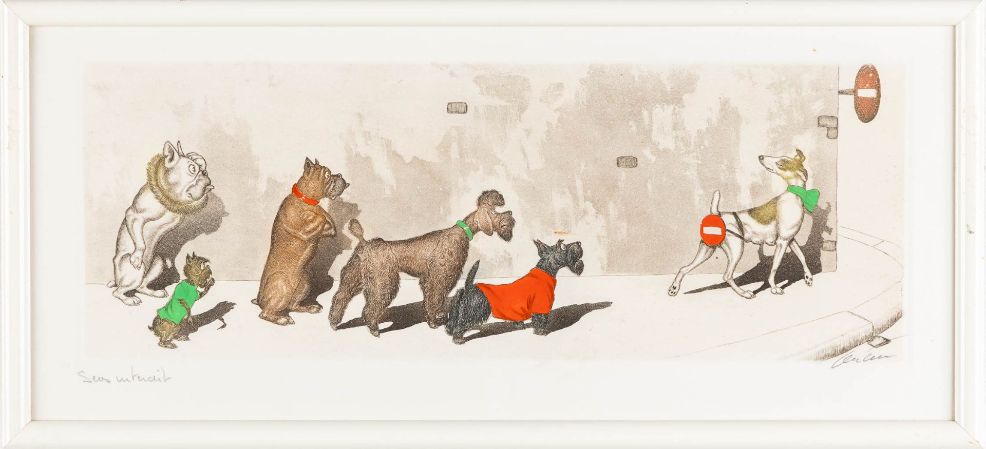 Arthur Boris KLEIN (1893-1985) 'The Dirty Dogs of Paris' a set of 6 lithographs. (W:43,5 x H:17 cm) - Image 6 of 28