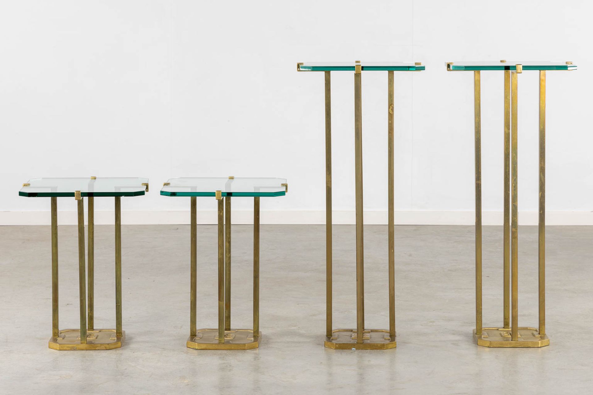 Peter GHYCZY (1940) 'Four Side Tables' bronze and glass. (L:41 x W:41 x H:93 cm) - Image 6 of 12