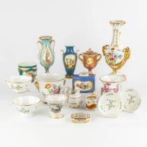 A collection of 16 pieces of porcelain from various makers, Sèvres, Herend, Le Tallec, Limoges. (L:1