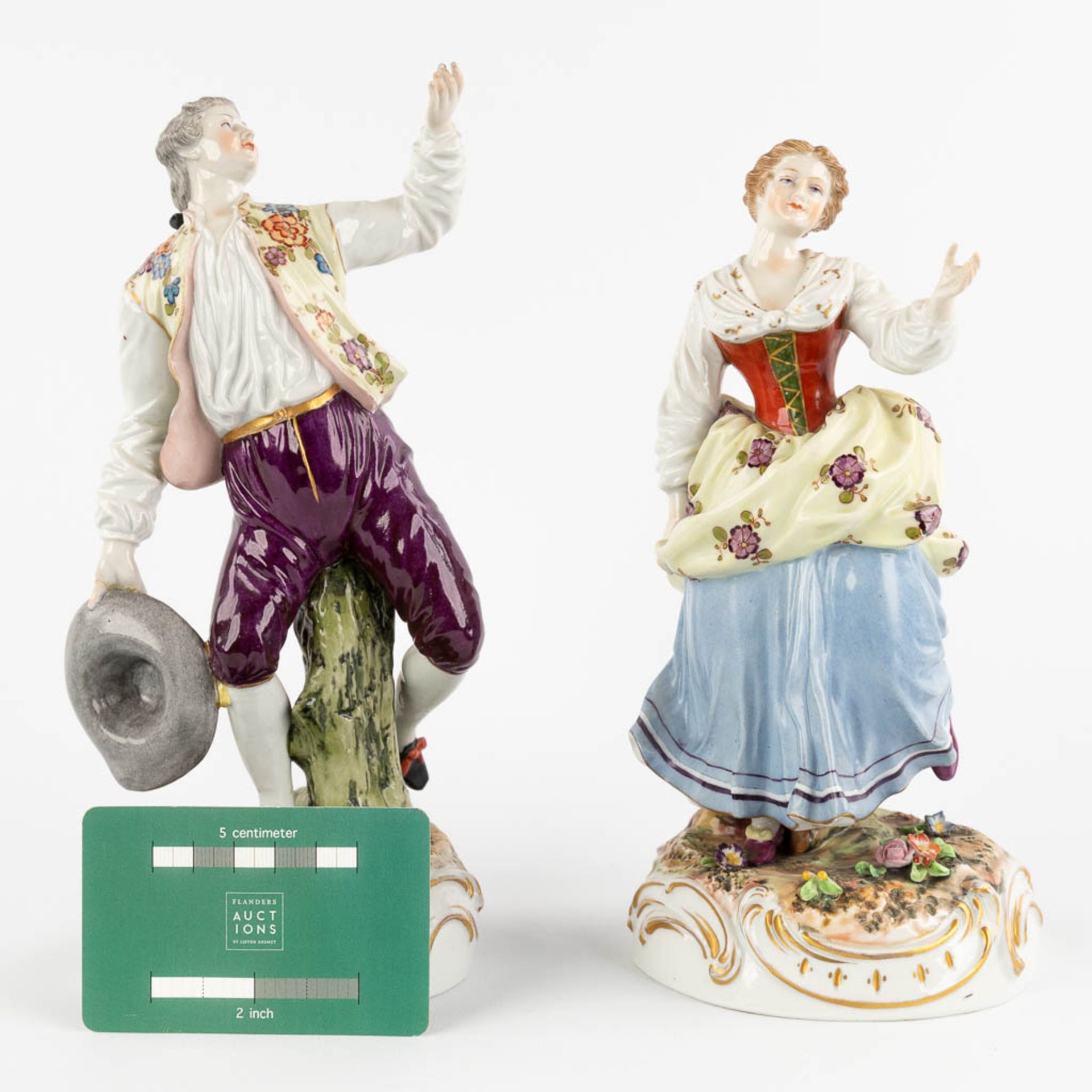 Six Polychrome porcelain figurines, Wilhemsfeld, Vienna, Haas &amp; Czjzek, Schlaggenwald. (W:22 x H - Image 23 of 34