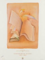 Jean-Michel FOLON (1934-2005) 'Le Savoir' a framed poster. 2004. (W:49 x H:65 cm)