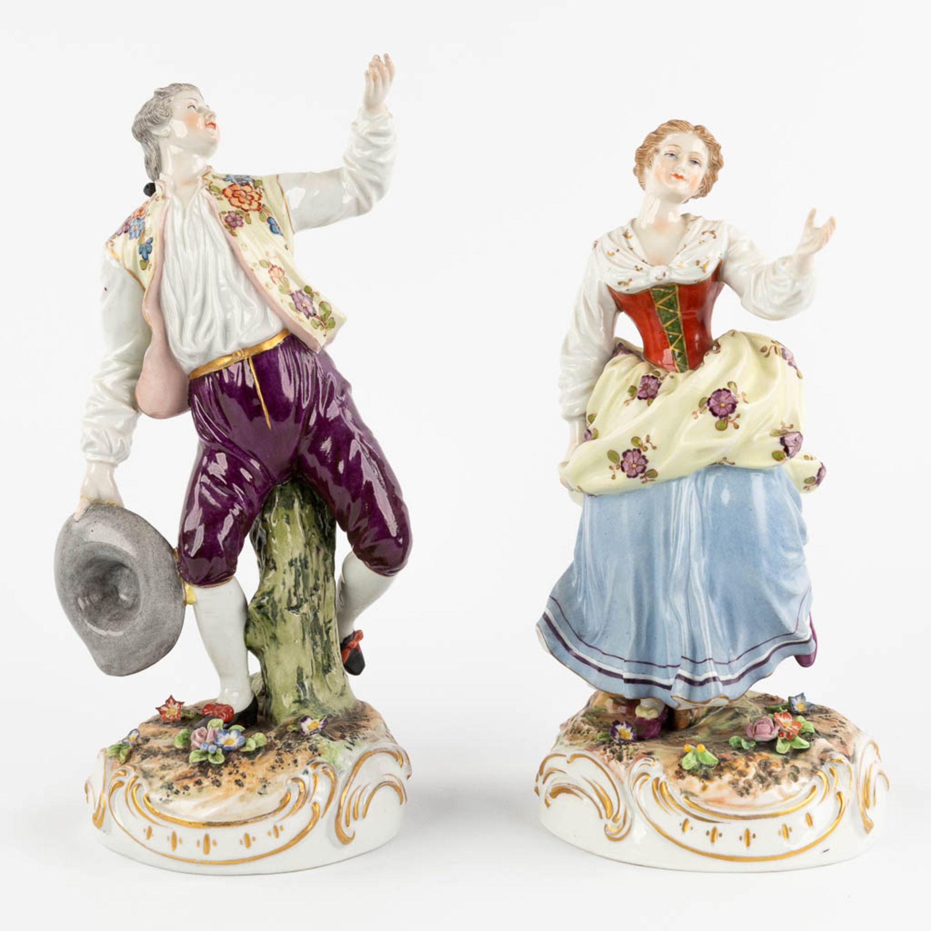 Six Polychrome porcelain figurines, Wilhemsfeld, Vienna, Haas &amp; Czjzek, Schlaggenwald. (W:22 x H - Image 24 of 34