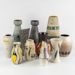 11 pieces of Mid-Century ceramics, West-Germany. (H:40 x D:17 cm)