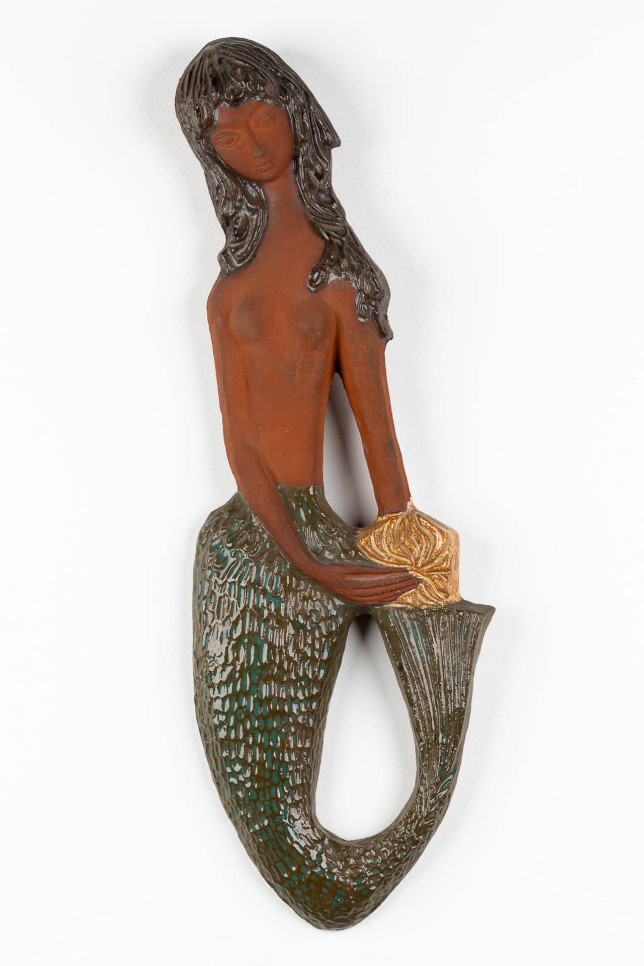 Elisabeth VANDEWEGHE (1946) 'Mermaid' glazed ceramics for Perignem. (W:24 x H:70 cm) - Image 3 of 8