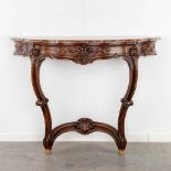 A console table with a marble top, Louis XV style. France, 20th C. (L:48 x W:115 x H:90 cm)