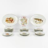 Limoges, a collection of fish-, cheese- and dinner plates. Porcelain. (L:31 x W:39 cm)