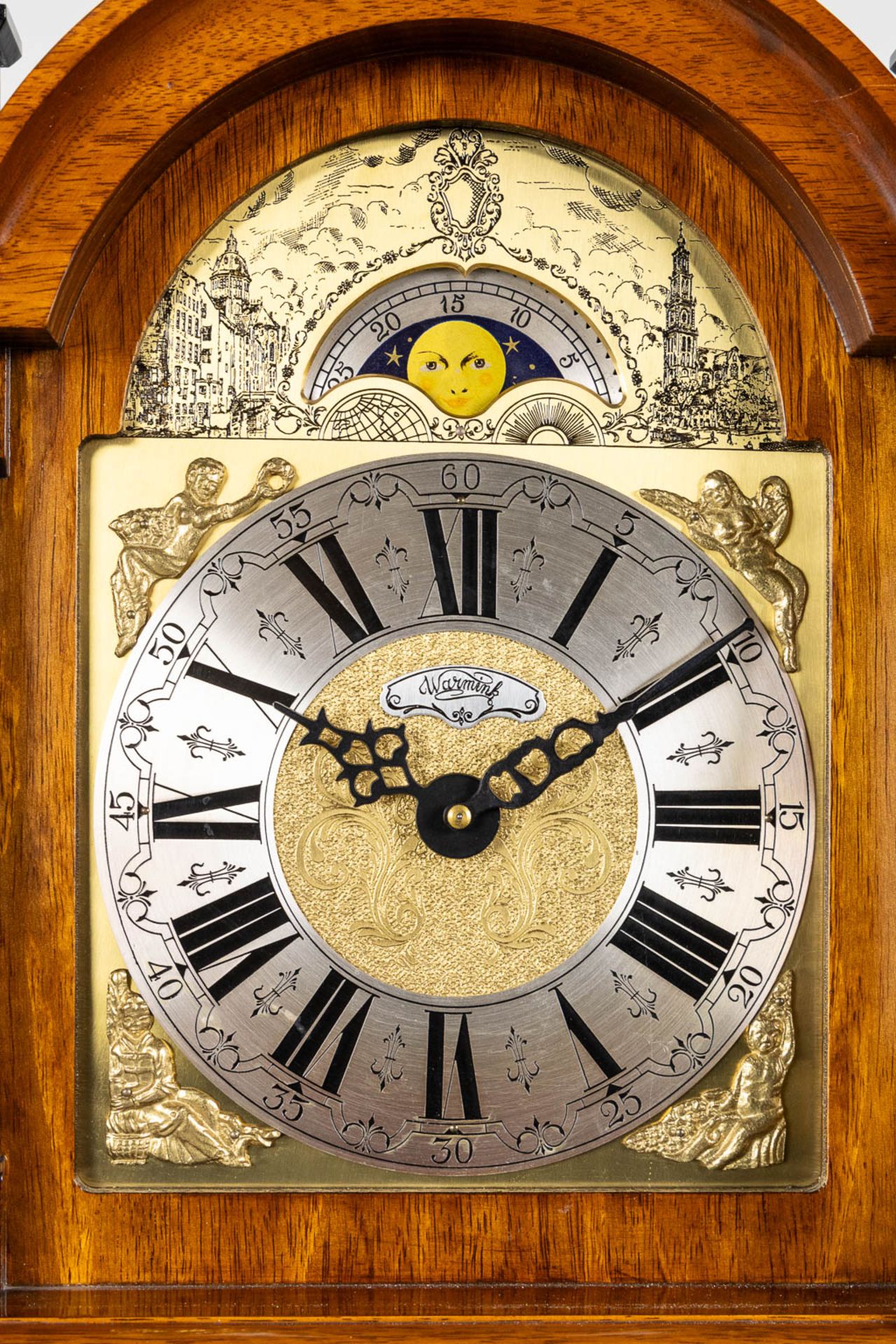 Warminck, a small and decorative grandfather clock, 20th C. (L:28 x W:48 x H:193 cm) - Image 7 of 13