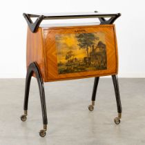 Cesare LACCA (1929)(attr.) 'Mid-Century Bar Cabinet' with a glass top. (L:42 x W:72 x H:92 cm)