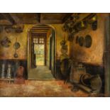 Pieter STOBBAERTS (1865-1948) 'Interieur Zevetoren' oil on canvas. 1905. (W:72 x H:55 cm)