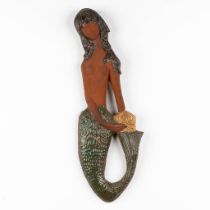 Elisabeth VANDEWEGHE (1946) 'Mermaid' glazed ceramics for Perignem. (W:24 x H:70 cm)