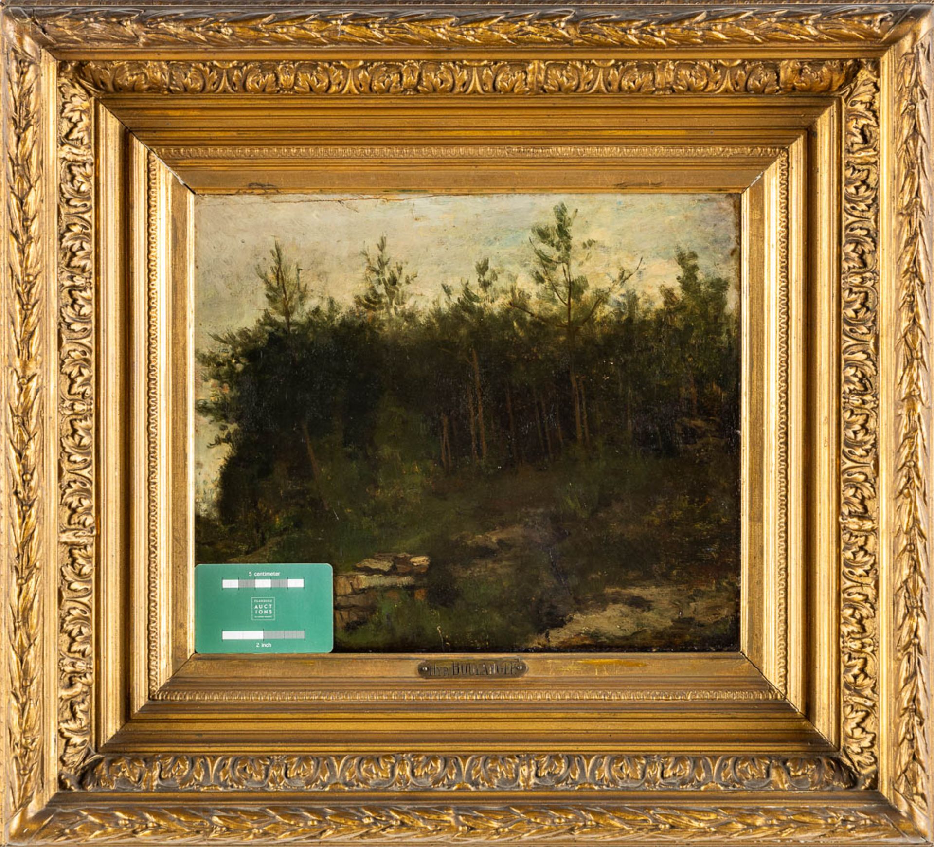 Hippolyte BOULENGER (1837-1874) 'Forest View' oil on canvas. (W:35 x H:30 cm) - Image 2 of 7
