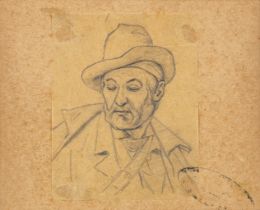 Eugène VERBOECKHOVEN (1798/99-1881) 'Self Portrait' pencil on paper. (W:14 x H:11 cm)