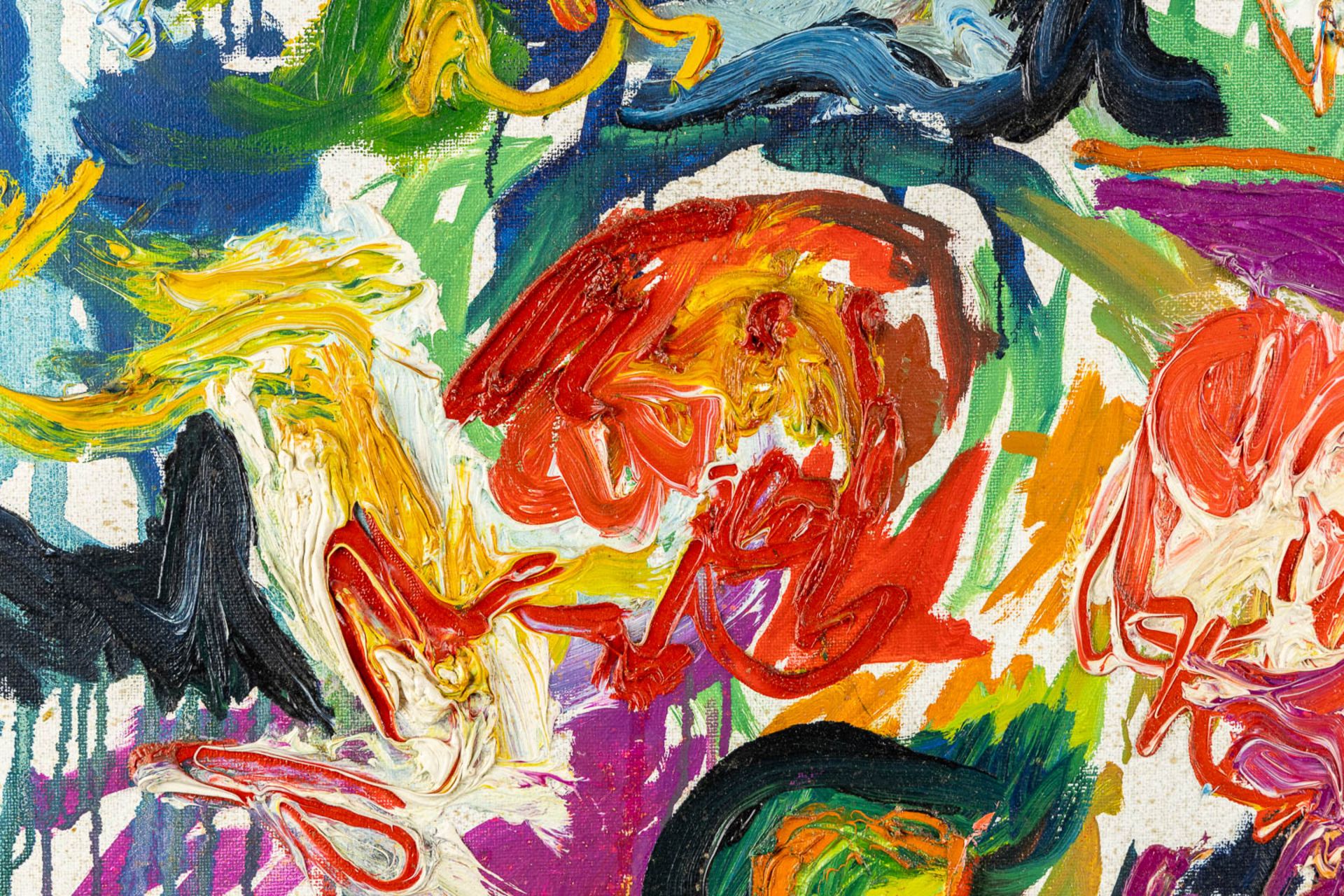 Finn PEDERSEN (1944-2014) 'Brunstigt Overlys' oil on canvas. (W:100 x H:81 cm) - Image 7 of 12