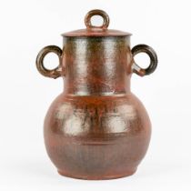 Léon GOOSSENS (XX) 'Vase' Chrome red glazed ceramics. (L:21 x W:26 x H:36 cm)
