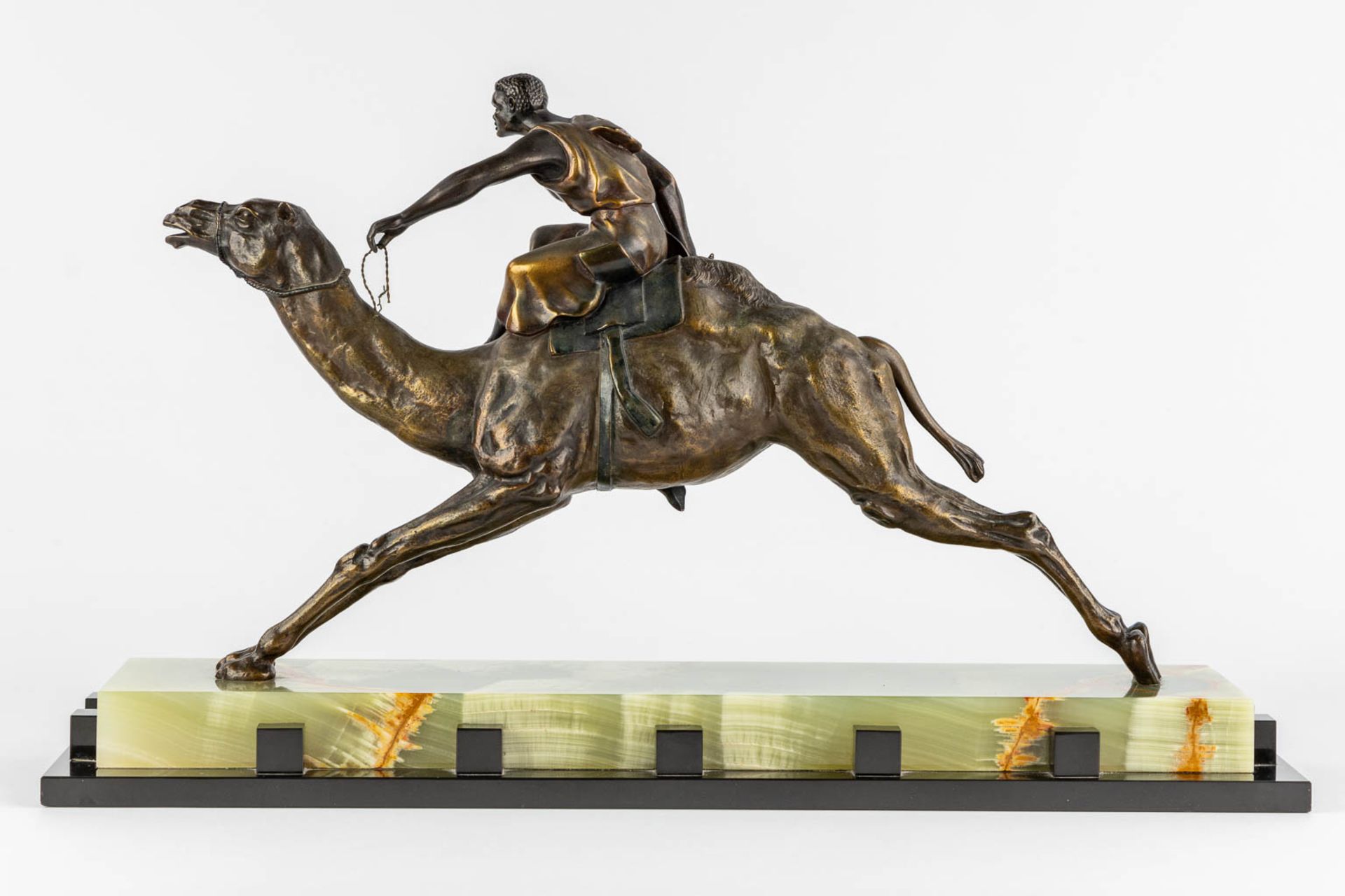 Edouard DROUOT (1859-1945)(attr.) 'The Camel Rider' patinated bronze. Circa 1925. (L:18 x W:60 x H:3 - Image 5 of 11