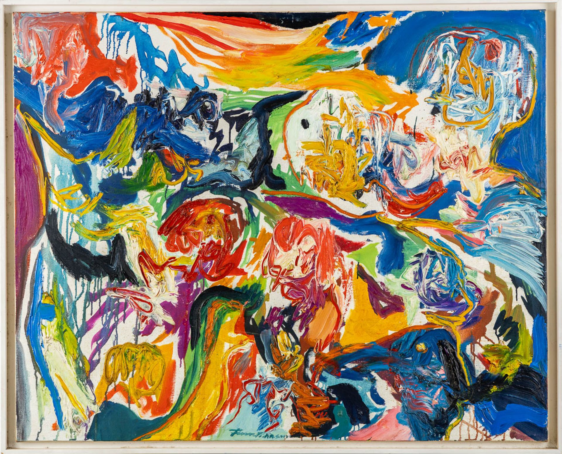 Finn PEDERSEN (1944-2014) 'Brunstigt Overlys' oil on canvas. (W:100 x H:81 cm) - Image 3 of 12