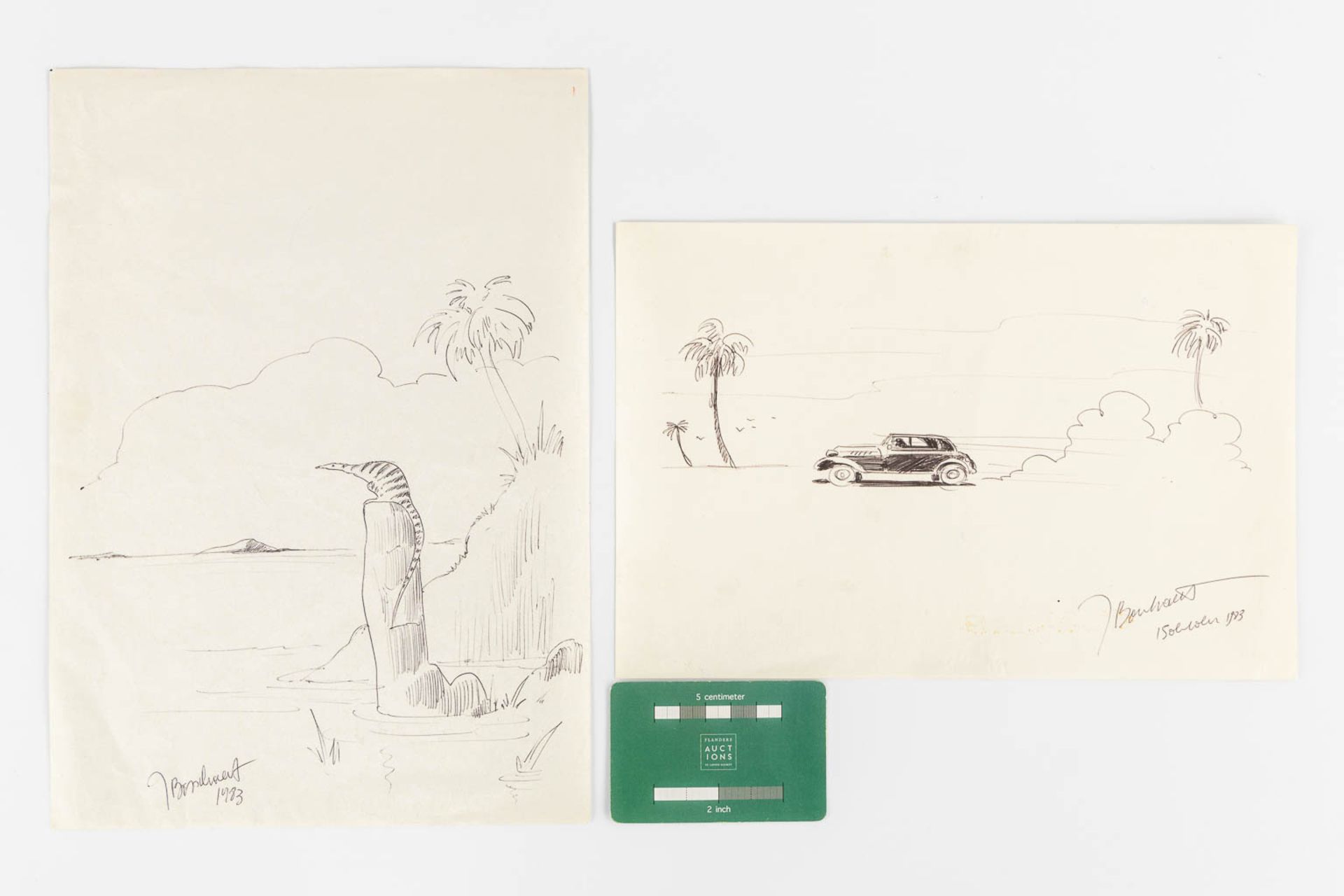 Jan BOSSCHAERT (1957) 'Two drawings' pen on paper. (W:21 x H:29,5 cm) - Image 2 of 9