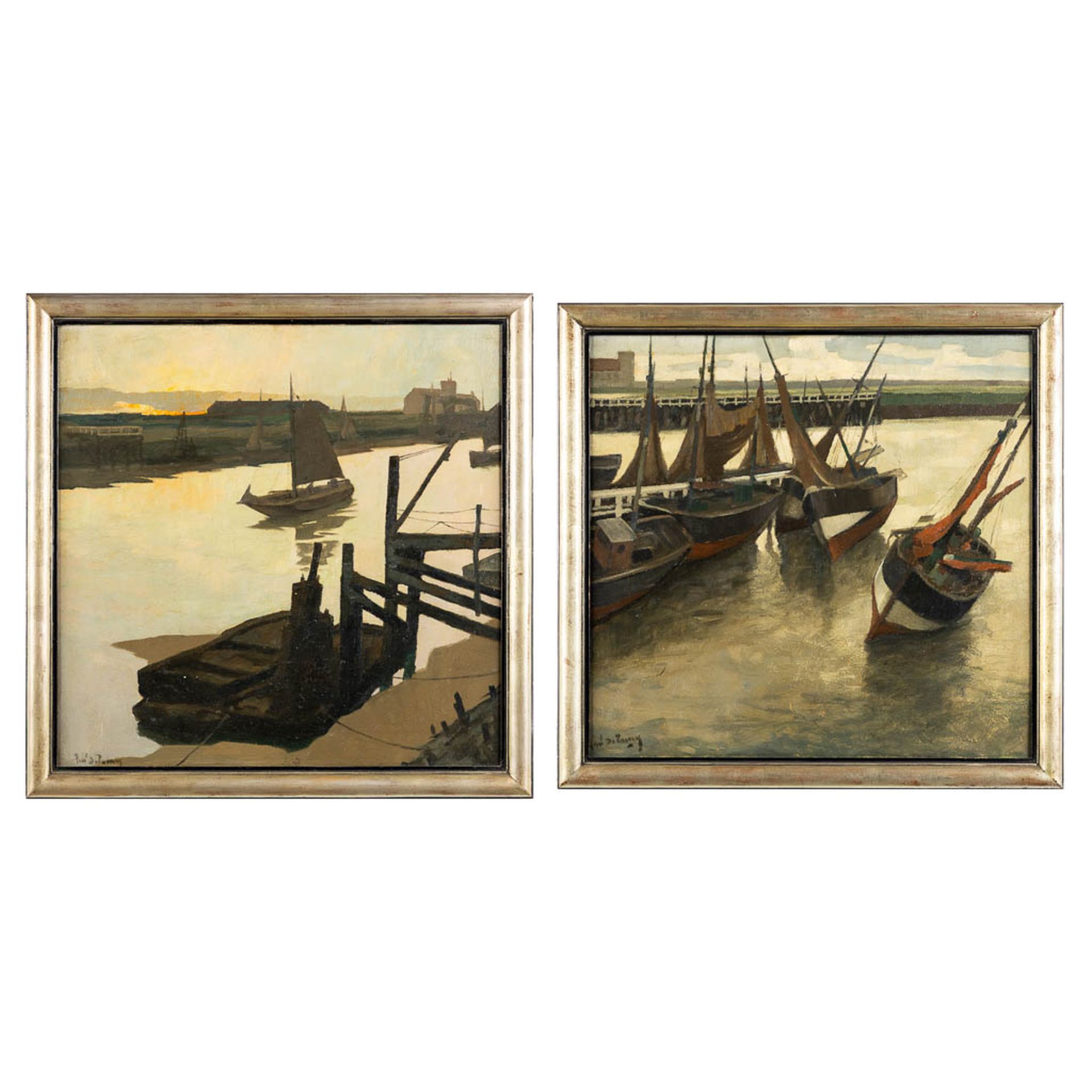 A decorative pair of paintings, 'Marine', oil on panel. Signed 'Henry De Tanoy'. (W:61 x H:59 cm)