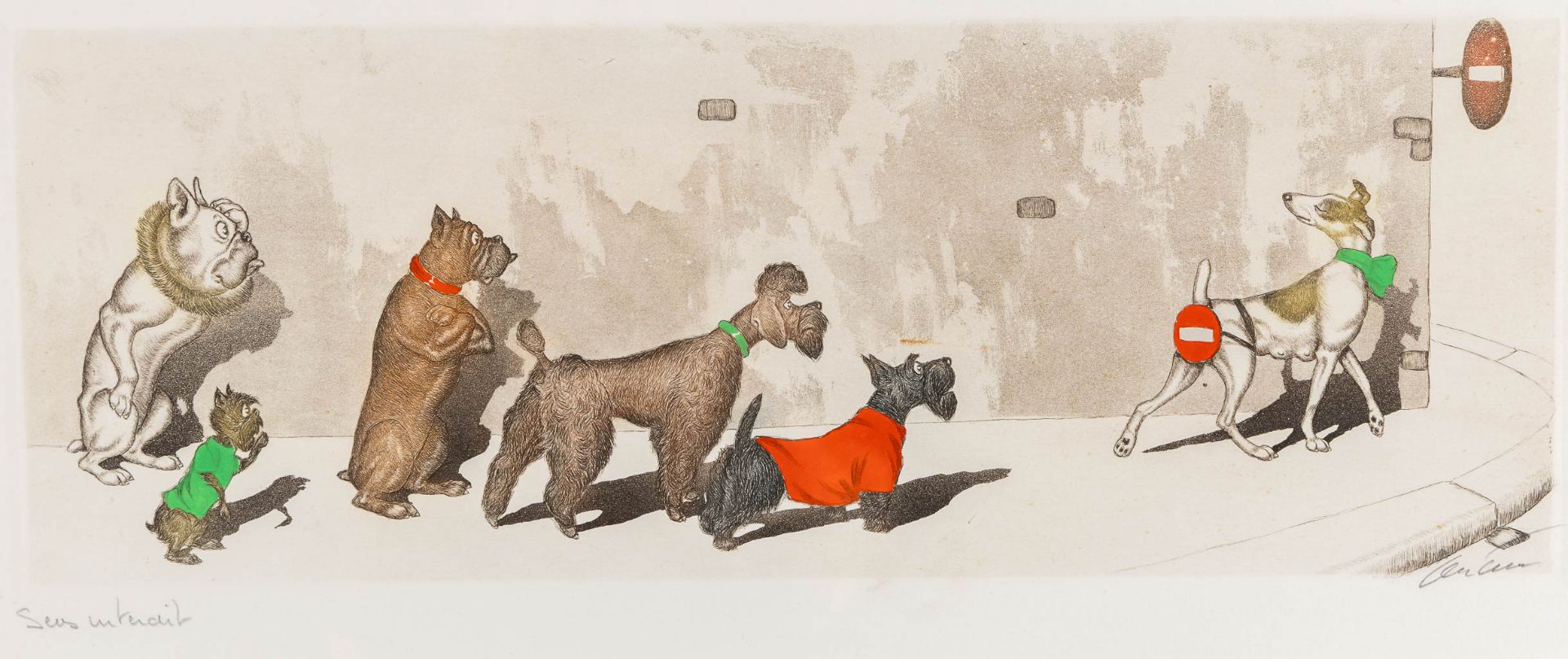 Arthur Boris KLEIN (1893-1985) 'The Dirty Dogs of Paris' a set of 6 lithographs. (W:43,5 x H:17 cm) - Image 16 of 28