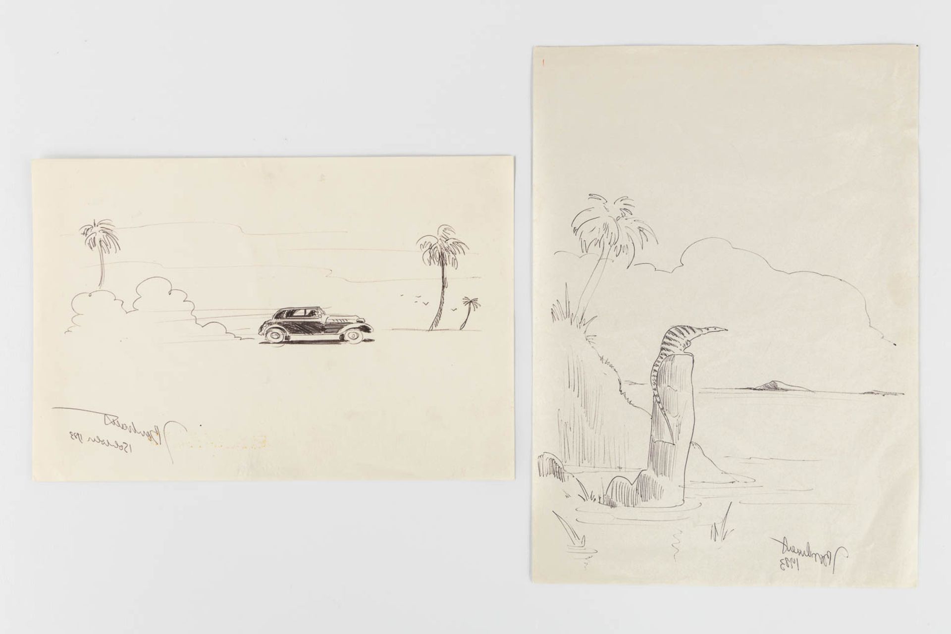 Jan BOSSCHAERT (1957) 'Two drawings' pen on paper. (W:21 x H:29,5 cm) - Bild 3 aus 9