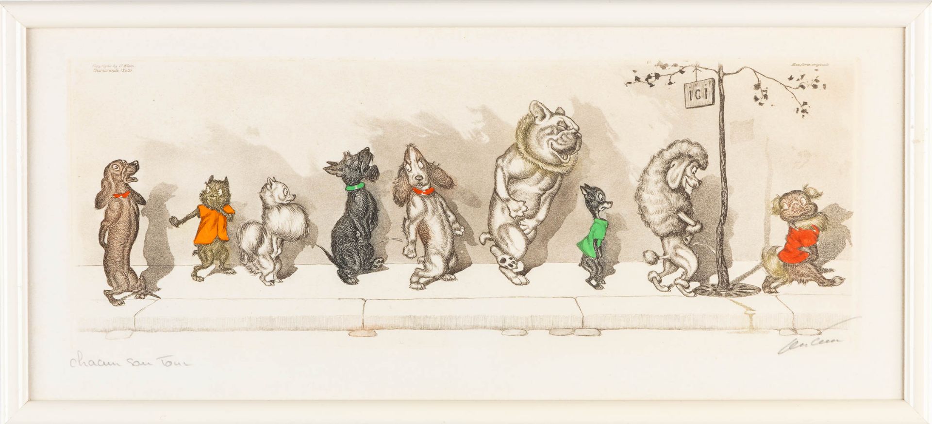 Arthur Boris KLEIN (1893-1985) 'The Dirty Dogs of Paris' a set of 6 lithographs. (W:43,5 x H:17 cm) - Image 7 of 28