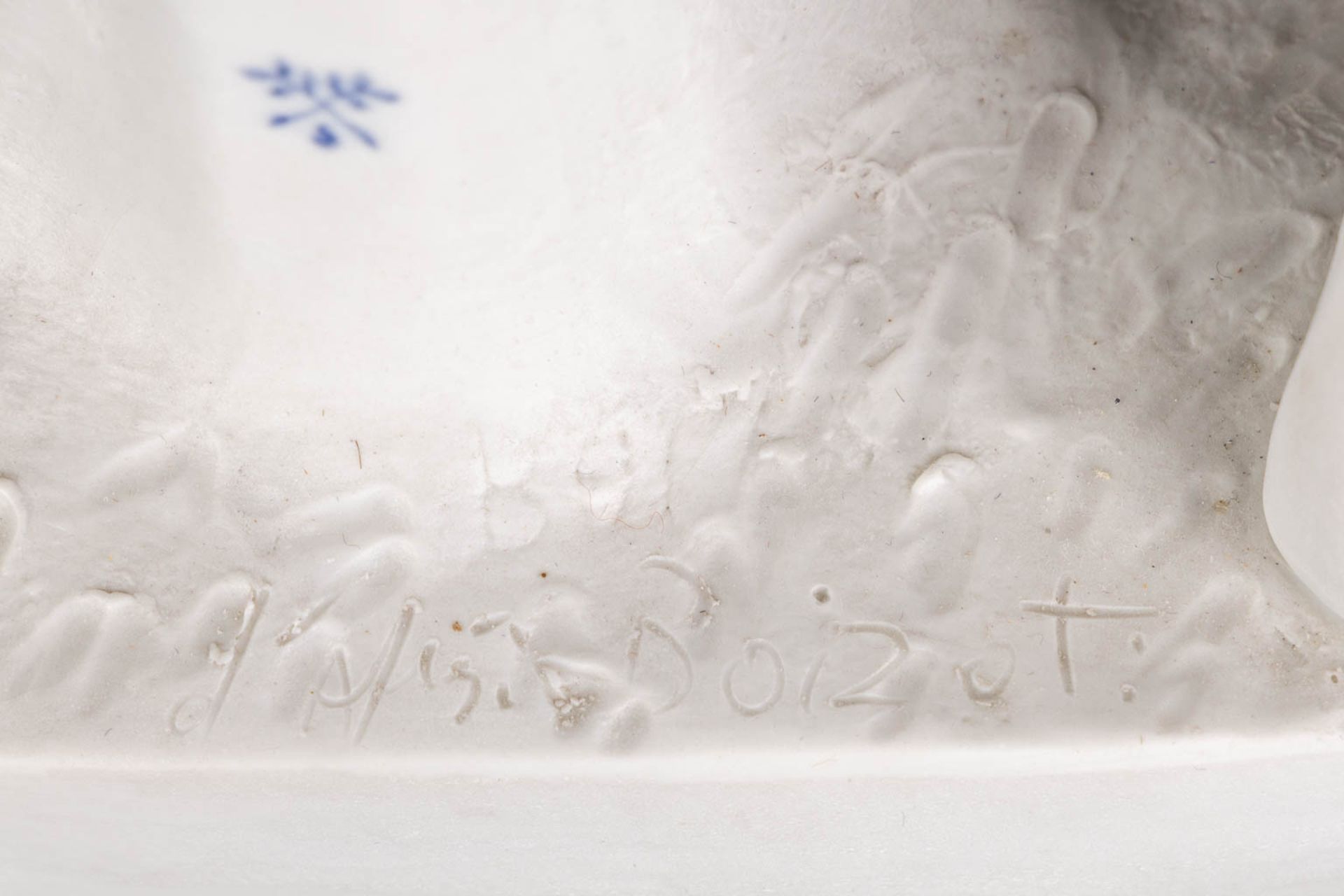 After Simon-Louis Boizot, Cupid, bisque porcelain. Probably made in Paris, France. (L:24 x W:28 x H: - Image 10 of 10
