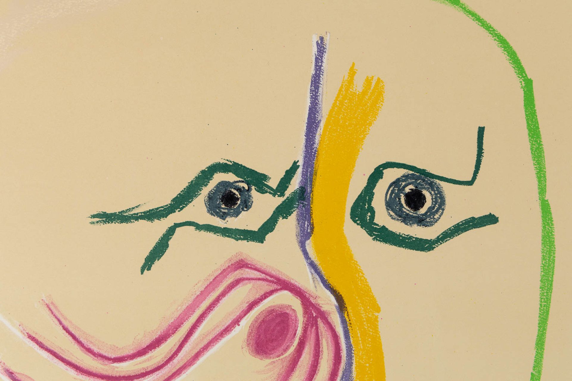 A vintage poster 'Hommage à René Char, Musée D'art moderne de Ceret, 1969', Pablo Picasso. (W:52,5 x - Image 5 of 8