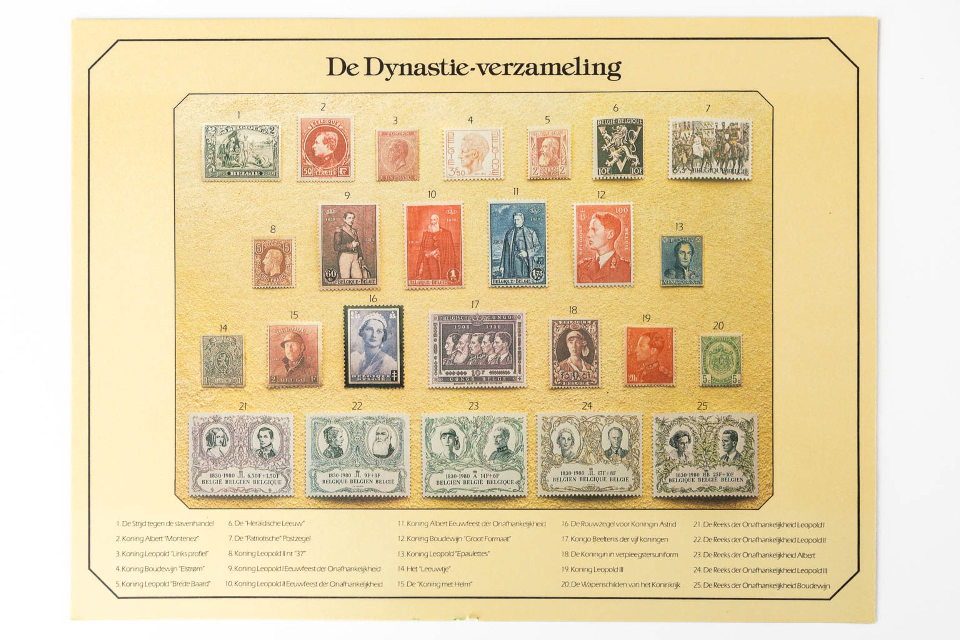 A collection of silver postal stamps 'The Dynasty Collection, Belgium'. 925/1000. 550g. (L:25 x W:33 - Image 3 of 13