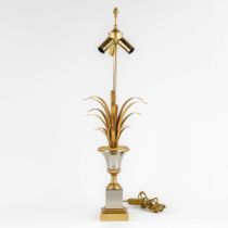 Boulanger S.A. A brass 'Palm Leaf' table lamp. (H:74 x D:21 cm)