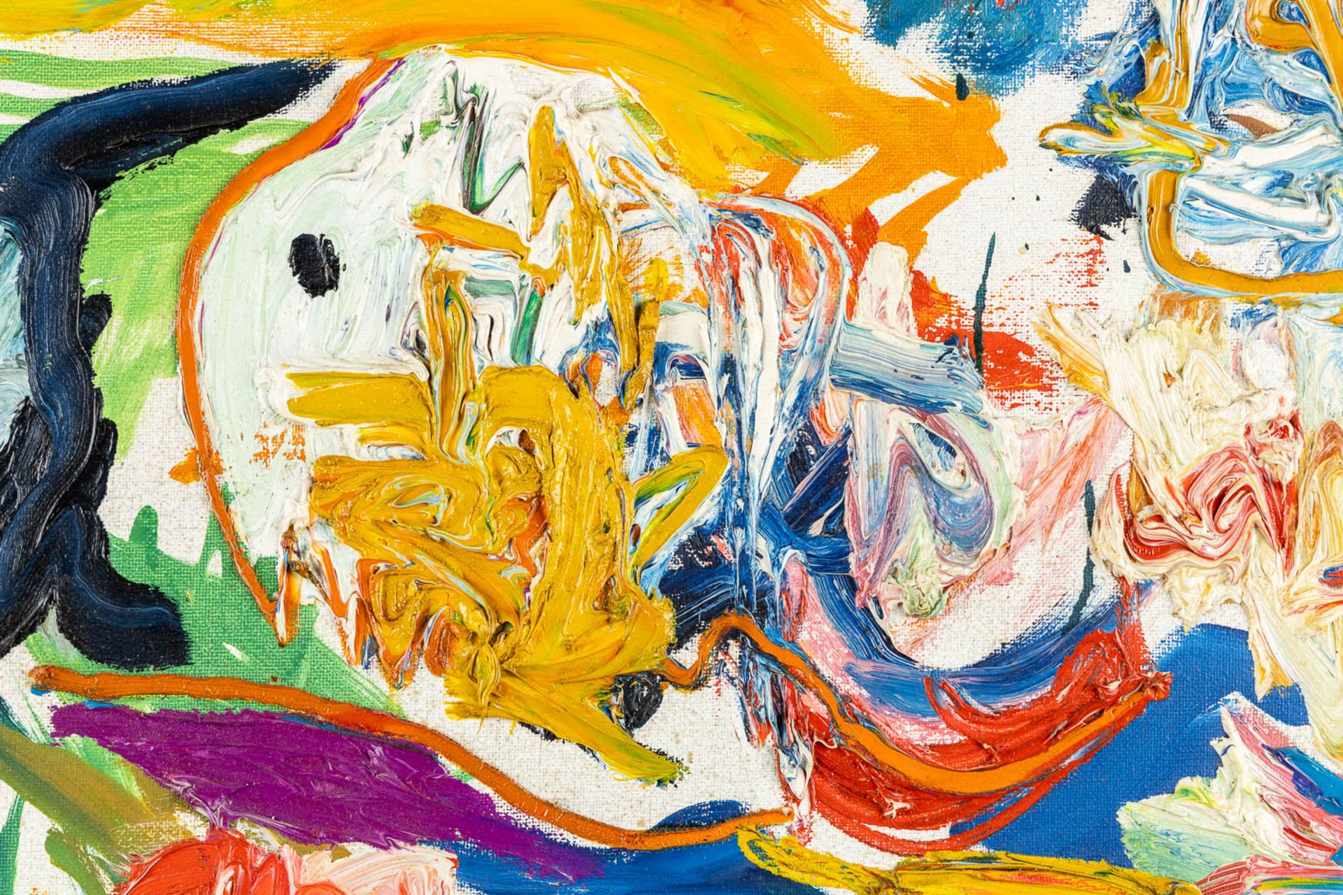Finn PEDERSEN (1944-2014) 'Brunstigt Overlys' oil on canvas. (W:100 x H:81 cm) - Image 6 of 12