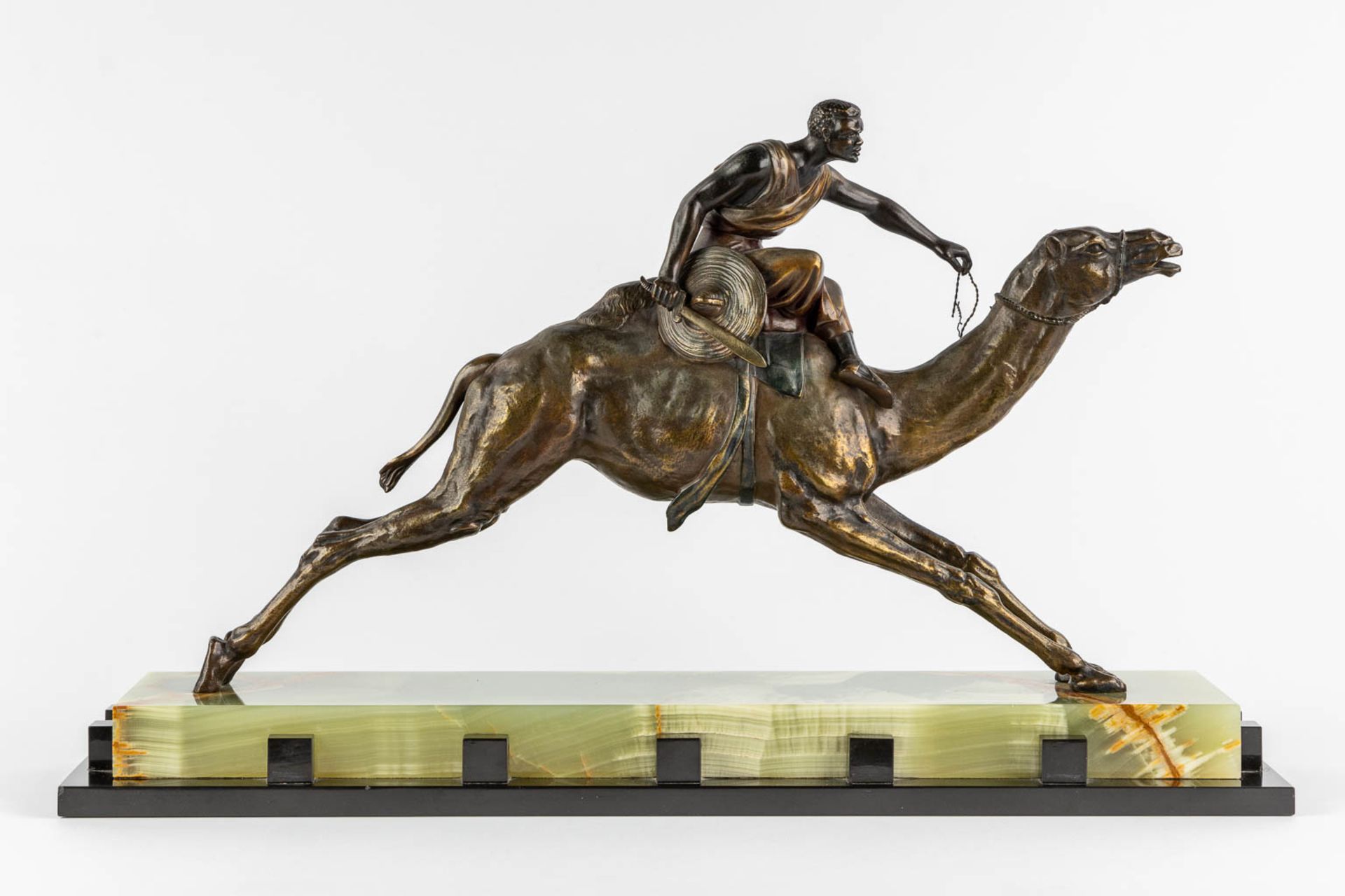 Edouard DROUOT (1859-1945)(attr.) 'The Camel Rider' patinated bronze. Circa 1925. (L:18 x W:60 x H:3 - Image 3 of 11