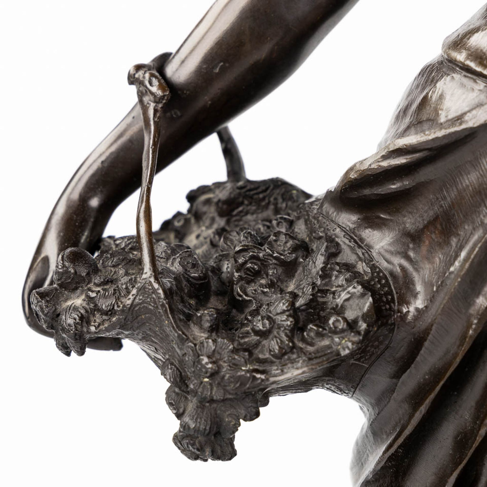 Auguste MOREAU (1834-1917) 'Two bronze figurines' posthumously cast. 20th C. (L:30 x W:38 x H:74 cm) - Image 8 of 12