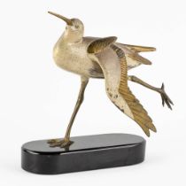 Irénée ROCHARD (1906-1984) 'Bird' spelter, Art Deco. (L:13 x W:29 x H:29 cm)