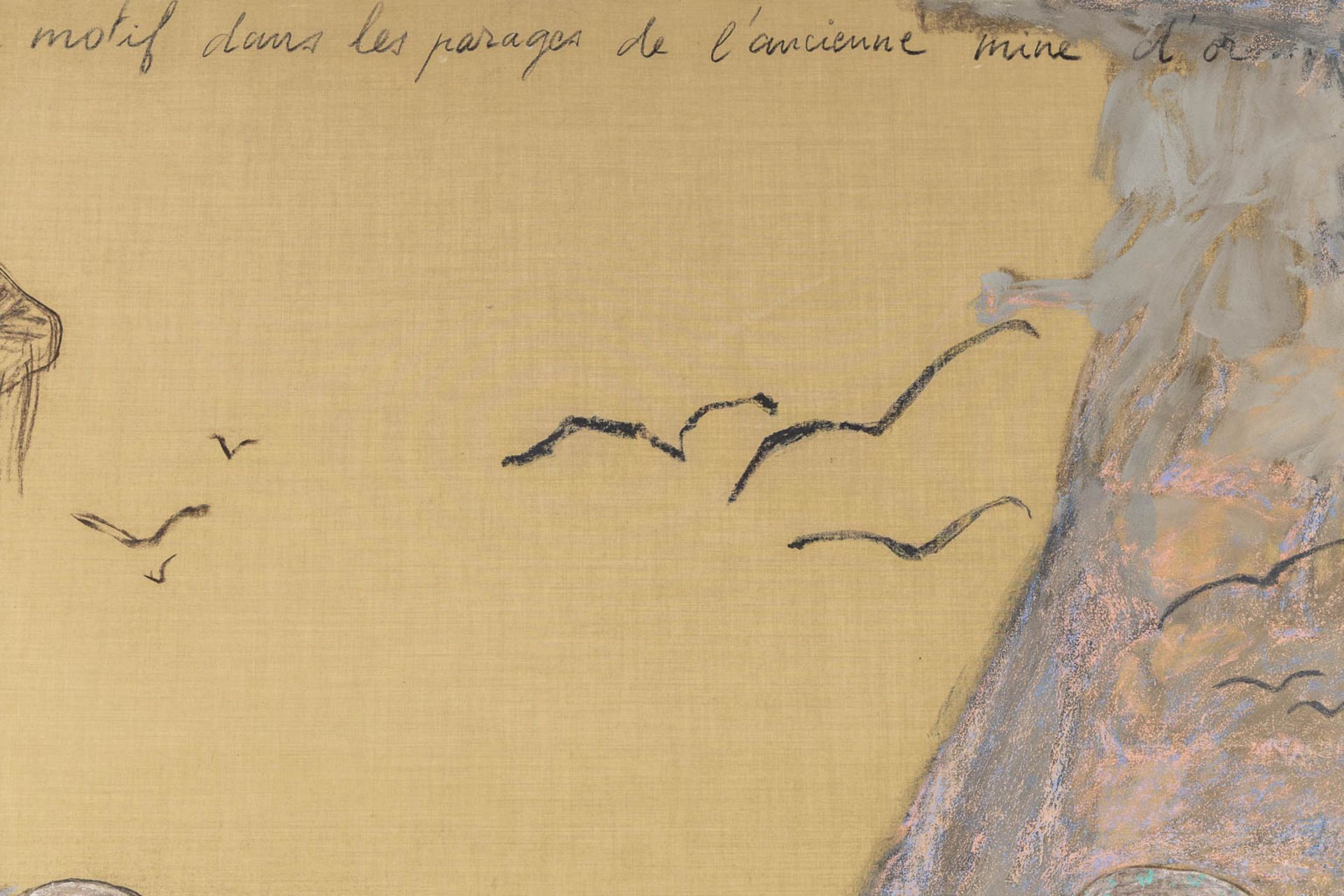 Jean LE GAC (1936) 'Peintre laçant ses Chaussures' mixed media on canvas. 1988. (W:330 x H:220 cm) - Image 5 of 12