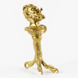 An antique Cigarette or Cigar lighter, gilt bronze in the shape of a Satyr/Devil. 19th/20th C. (L:14
