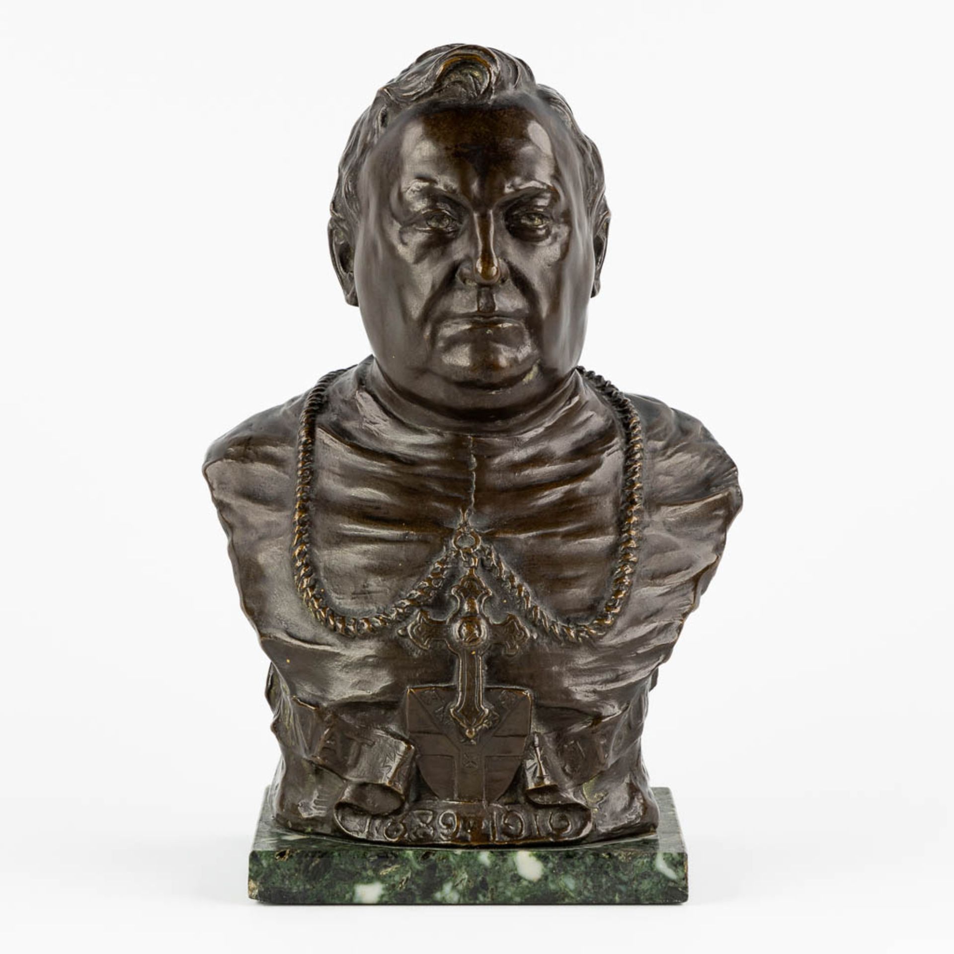 Cyriel COUVREUR (1876-1929) A bust of 'Mgr. Stillemans, Bishop of Ghent, 1889-1916', foundry mark by