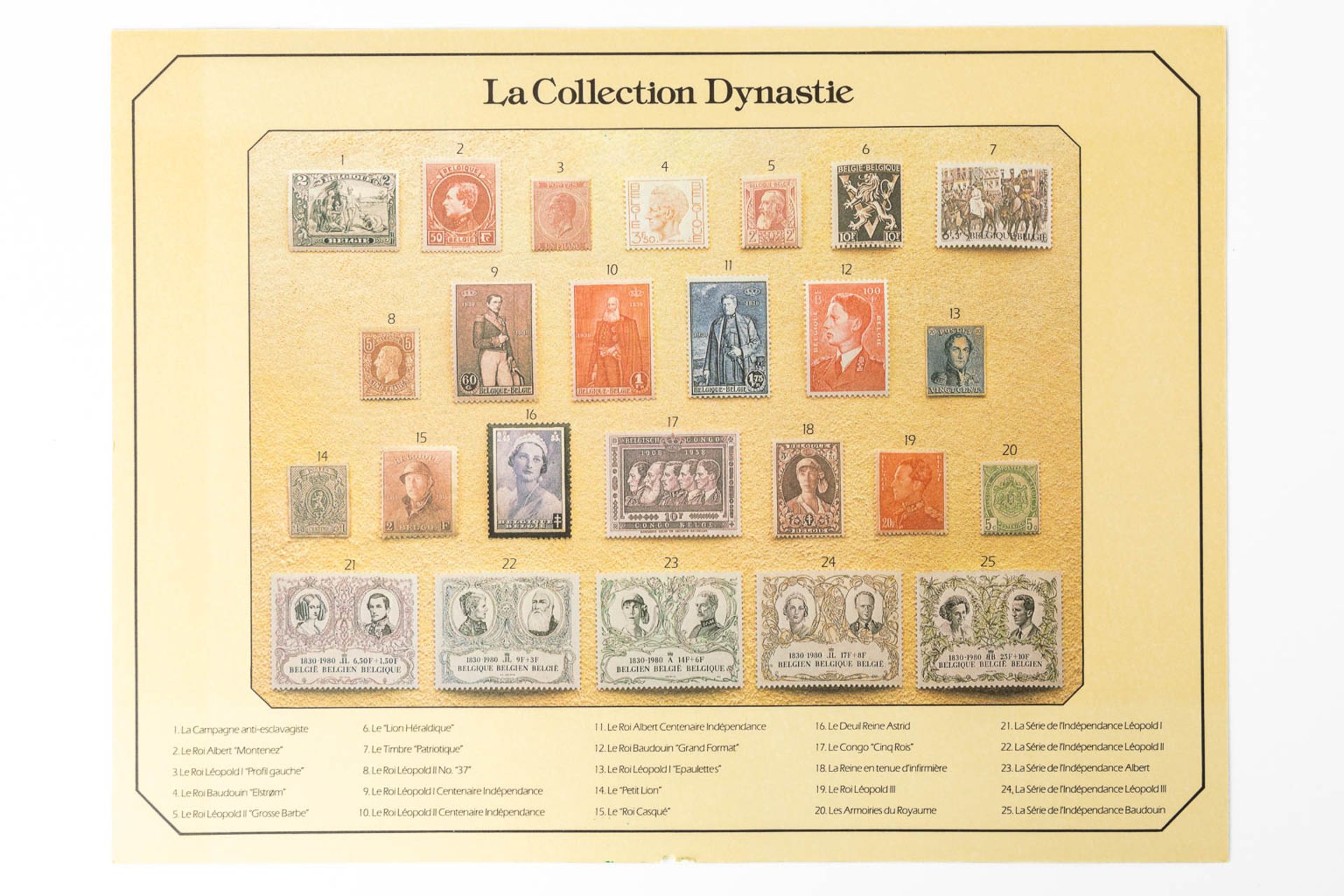 A collection of silver postal stamps 'The Dynasty Collection, Belgium'. 925/1000. 550g. (L:25 x W:33 - Image 4 of 13