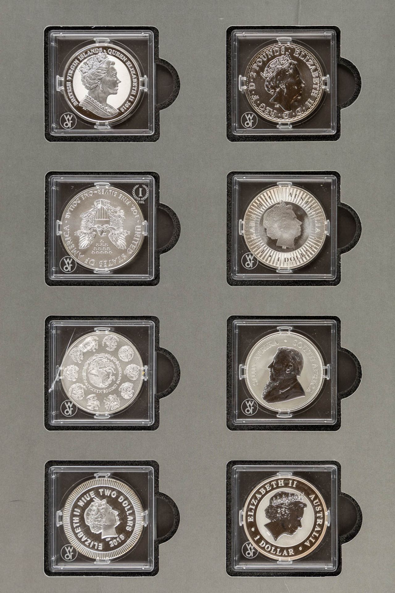 A large collection of 16 silver coins, 'The Nicest Coins of the World'. 999/1000. 15 troy Ounces (31 - Image 7 of 11