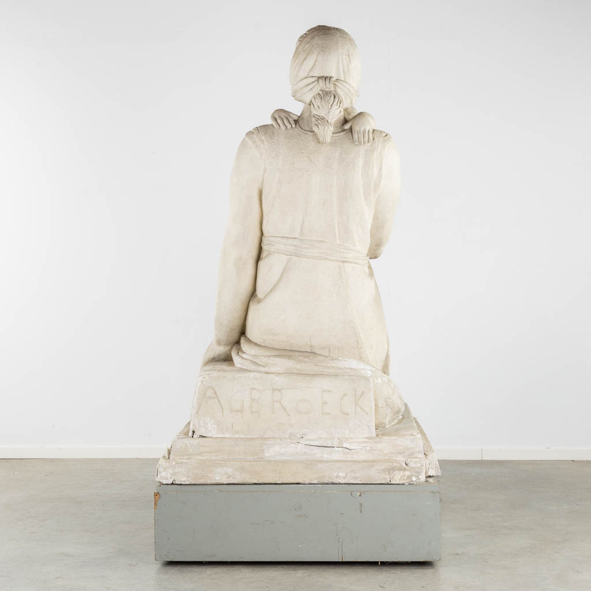 Karel AUBROECK (1894-1986) 'Mother and Child' an exceptionally large sculpture, plaster. (L:152 x W: - Image 5 of 16
