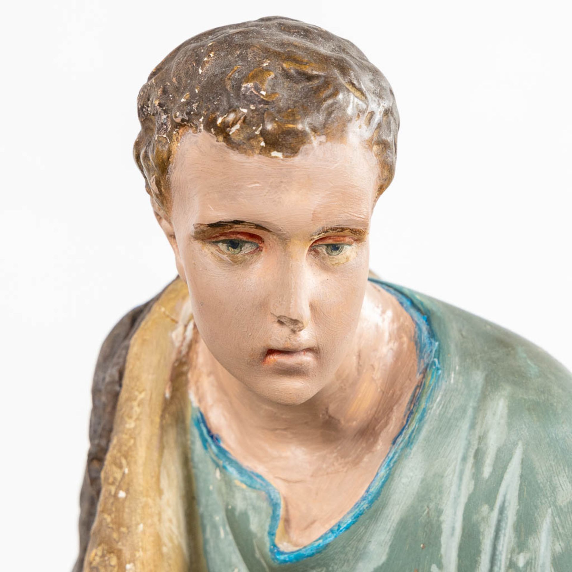 An 11-piece 'Nativity scène', polychrome plaster. (H:64 cm) - Image 19 of 19