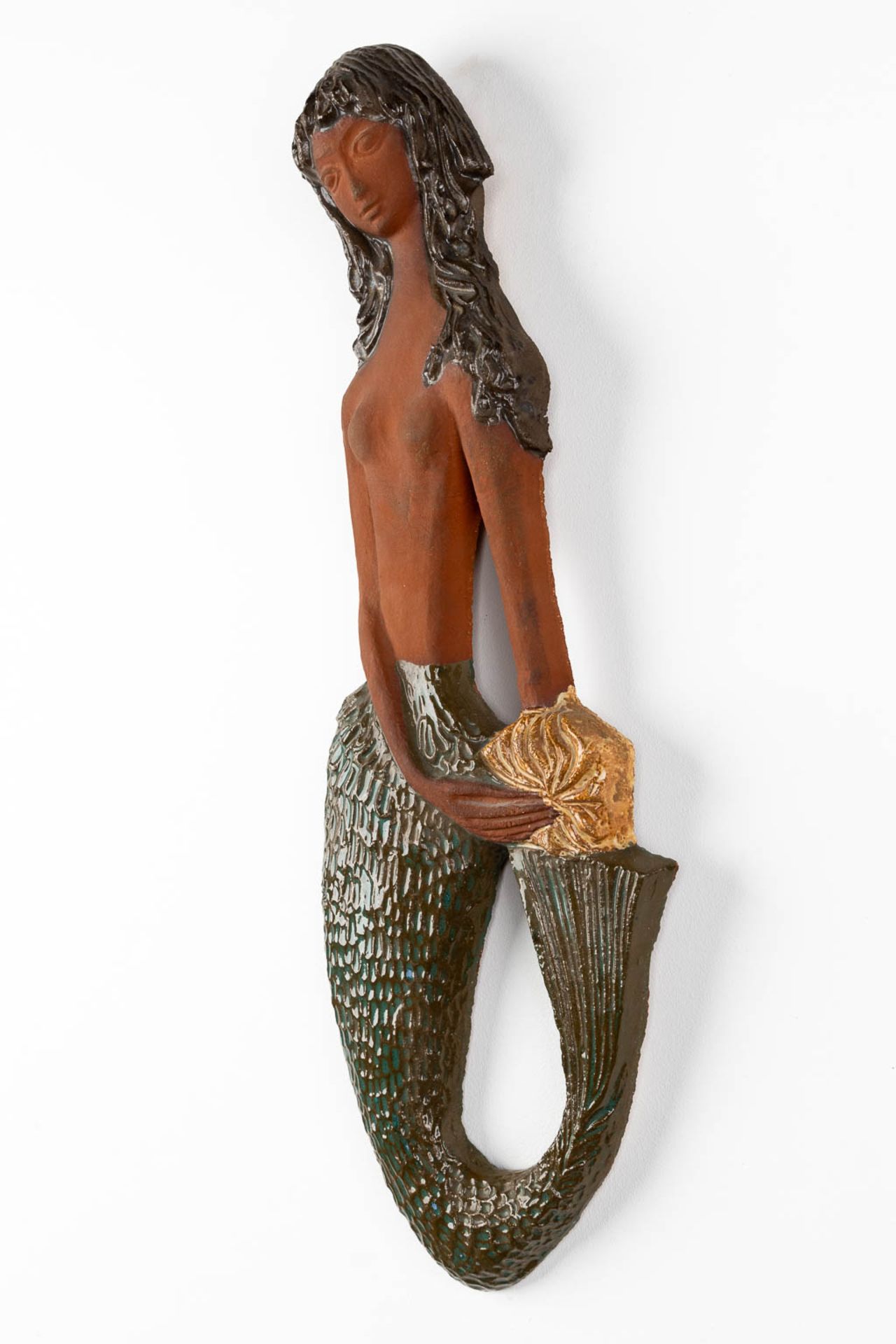 Elisabeth VANDEWEGHE (1946) 'Mermaid' glazed ceramics for Perignem. (W:24 x H:70 cm) - Image 7 of 8