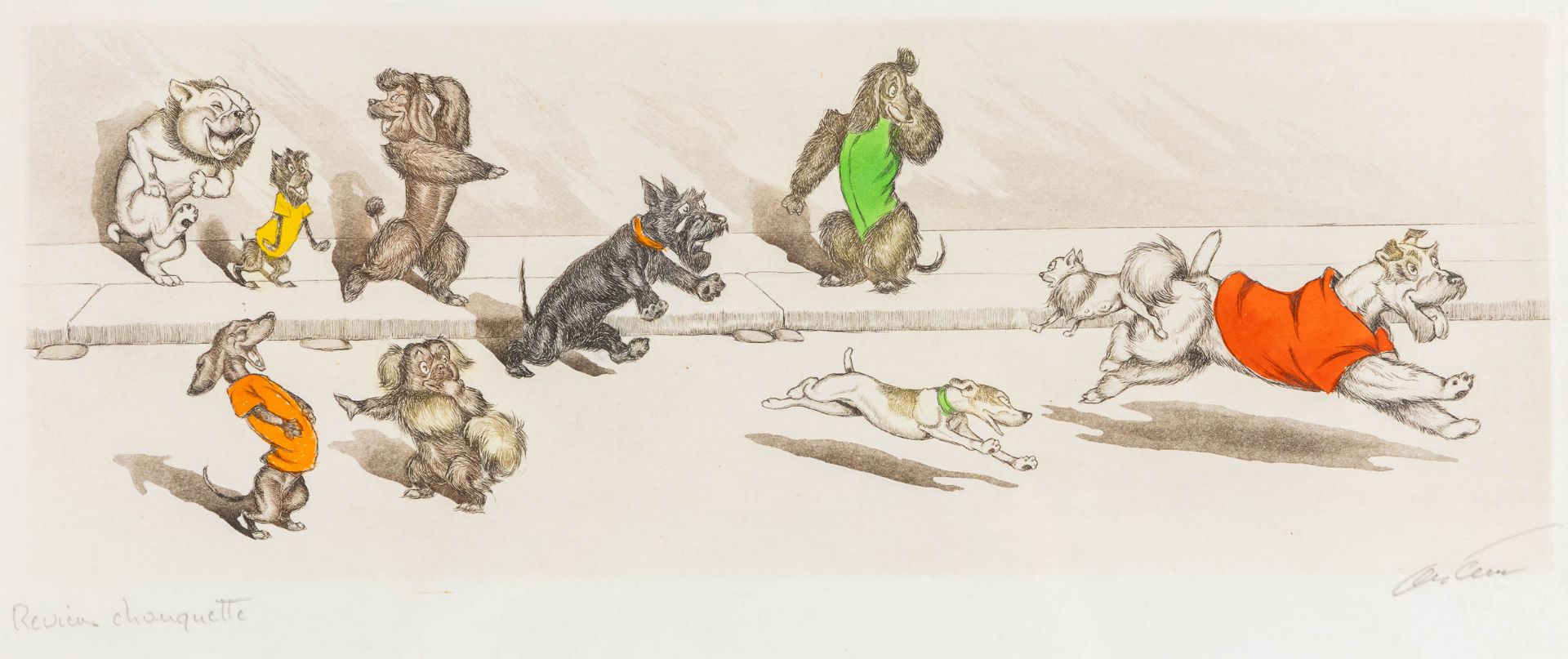 Arthur Boris KLEIN (1893-1985) 'The Dirty Dogs of Paris' a set of 6 lithographs. (W:43,5 x H:17 cm) - Image 9 of 28