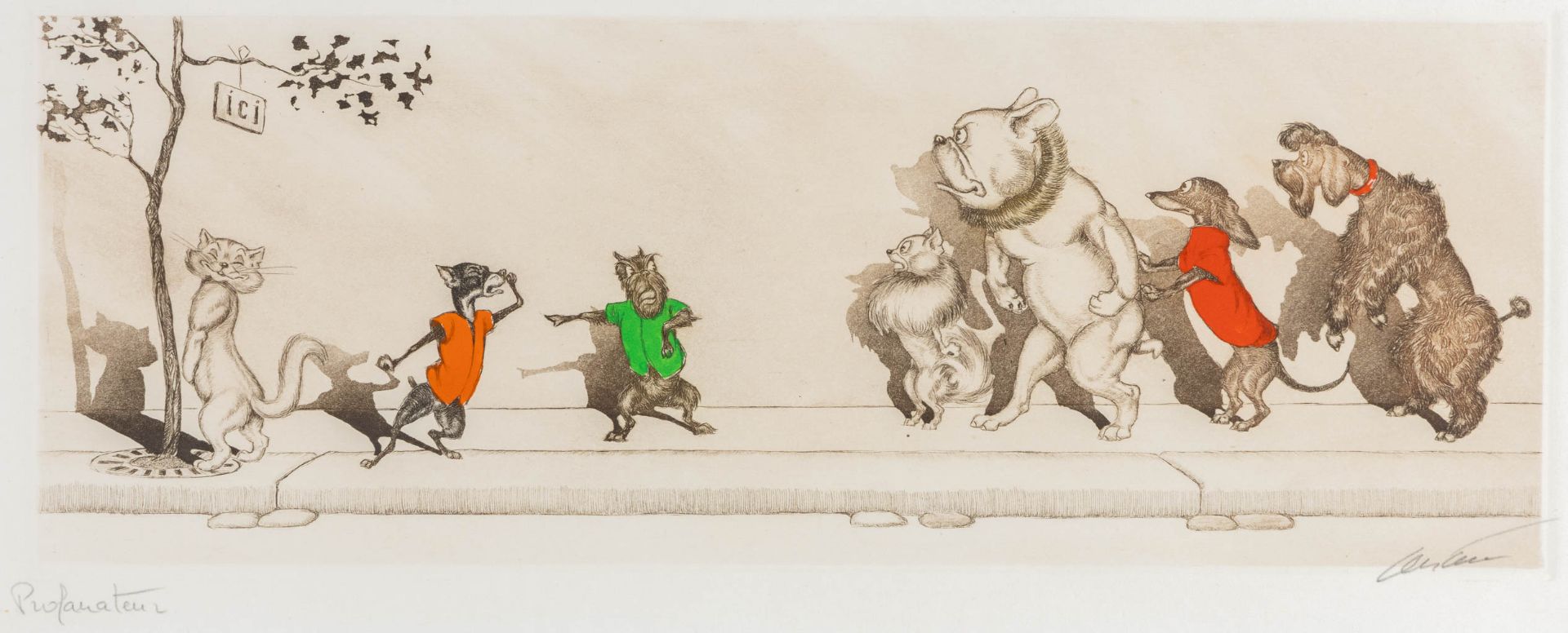 Arthur Boris KLEIN (1893-1985) 'The Dirty Dogs of Paris' a set of 6 lithographs. (W:43,5 x H:17 cm) - Image 22 of 28