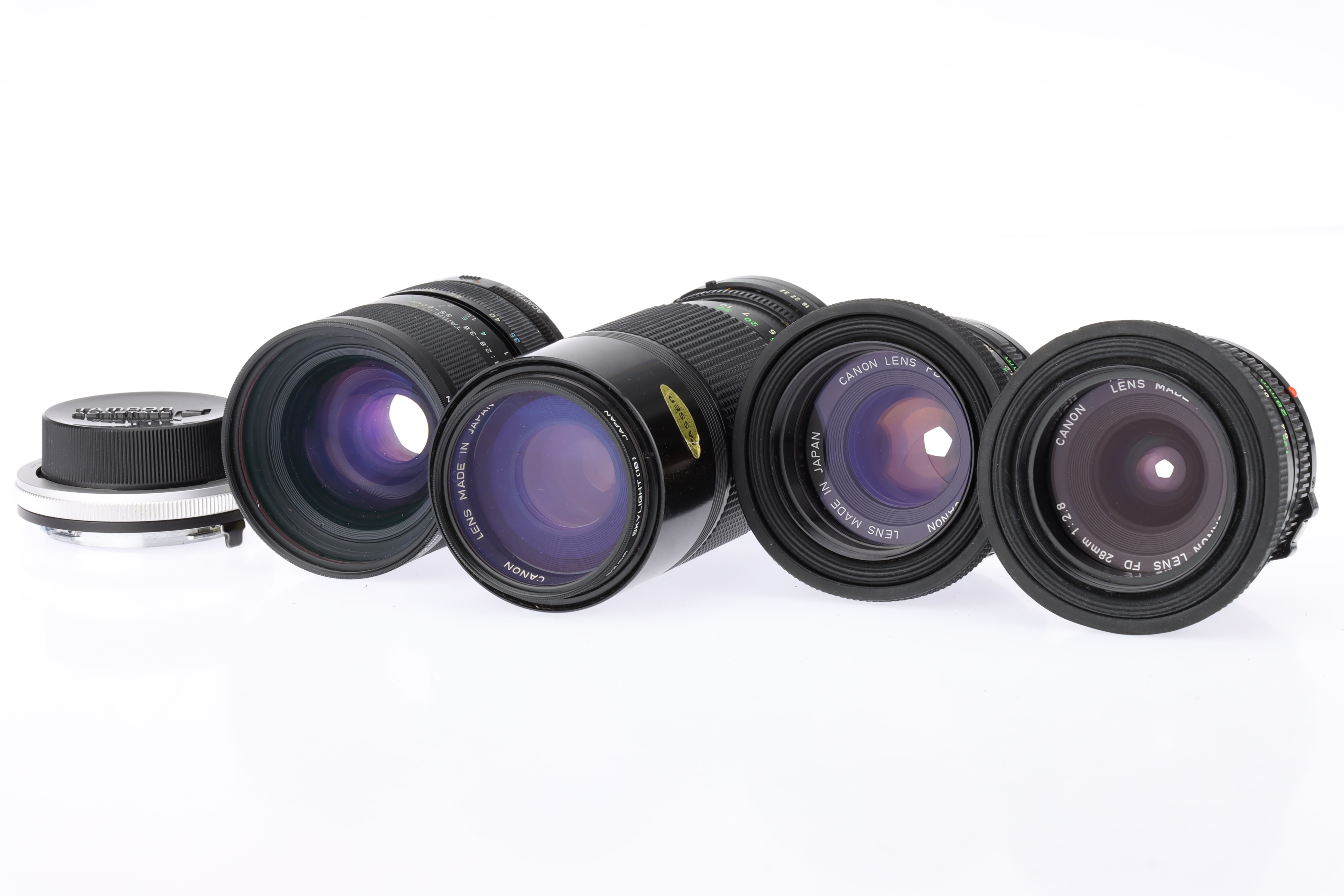 Four Canon FD Mount Camera Lenses,