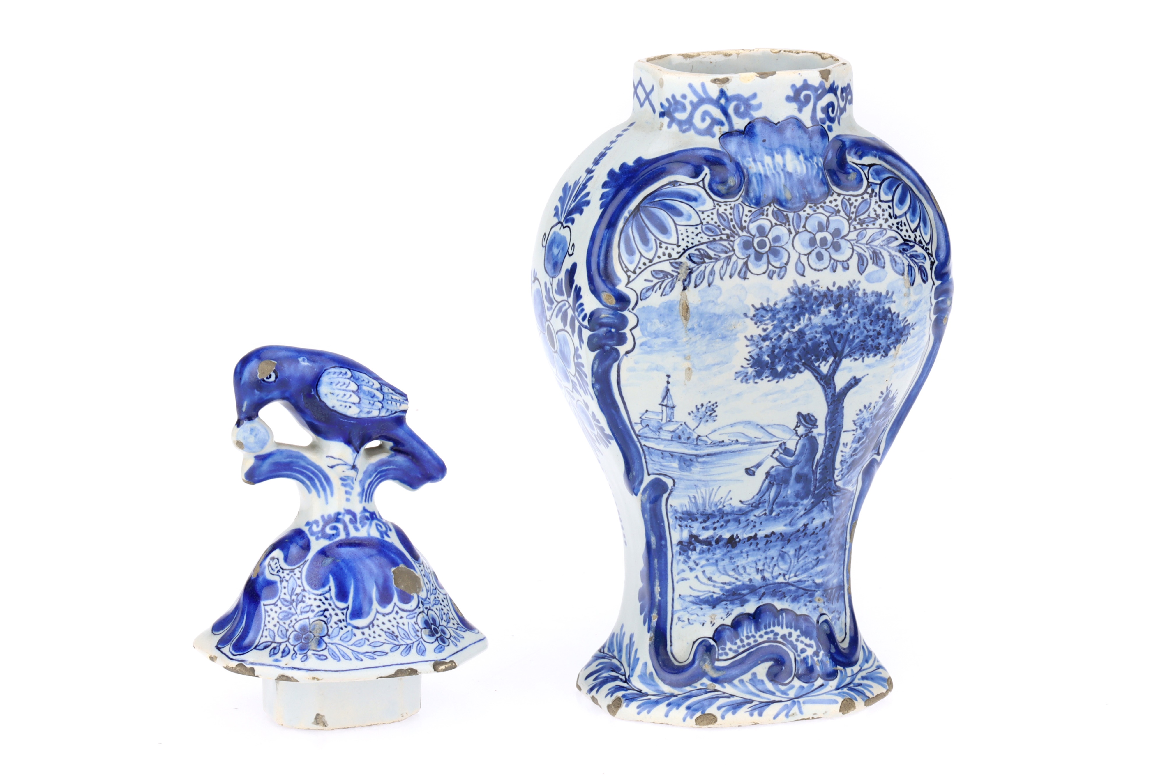 A Dutch Delft Jar and Cover, - Image 6 of 6